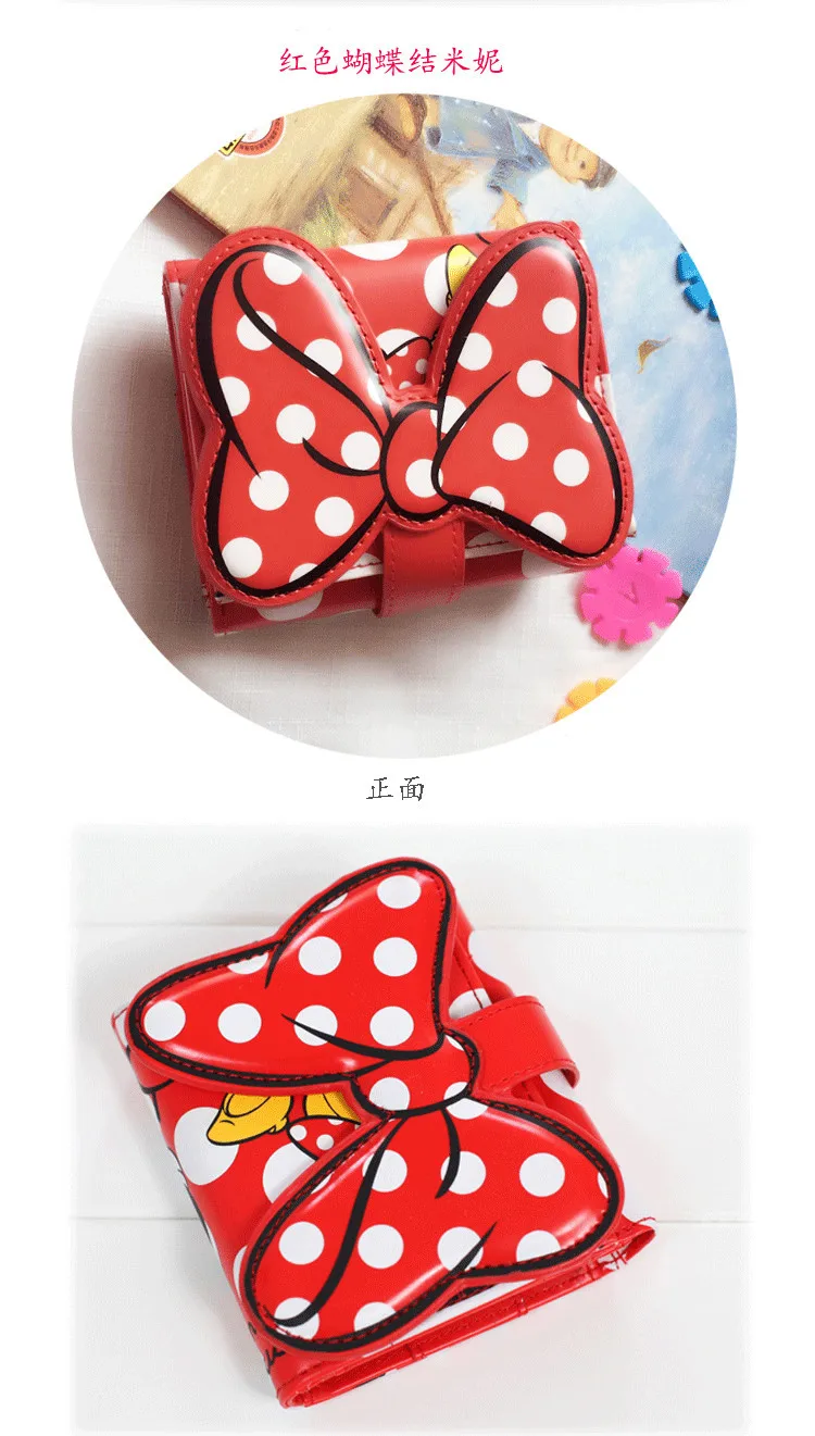Disney genuine cartoon Money Clips ladies short paragraph small fresh Minnie West three folding ladies purse wallet