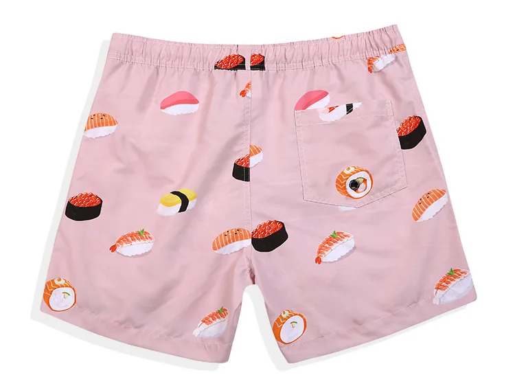 SD700 розовый sushi print Купальники мужчин новые летние пляжные шорты доска swimmng магистральные боксеры Мужчины купальный костюм Sunga трусы