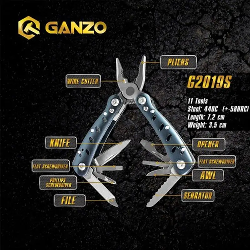 Ganzo G2019 S многофункциональные плоскогубцы 11 инструментов в одной ручке Набор