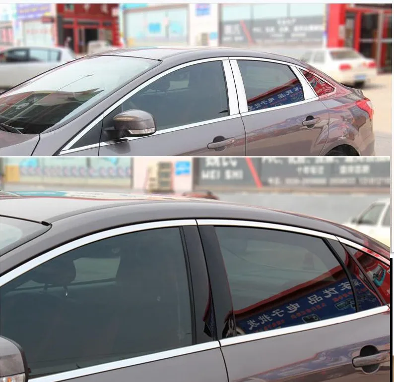 Подходит для 2012 2017 Ford Focus Mk3 Sedan 304 нержавеющая дверь Верхняя Нижняя оконная