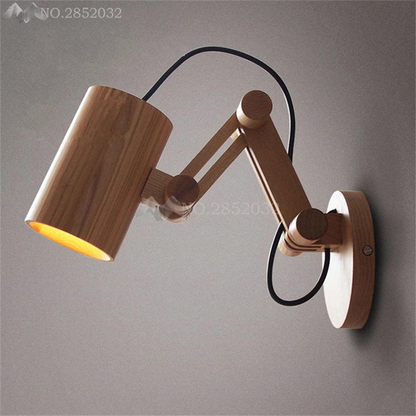 JW Современный Креативный светодиодный деревянный настенный светильник для
