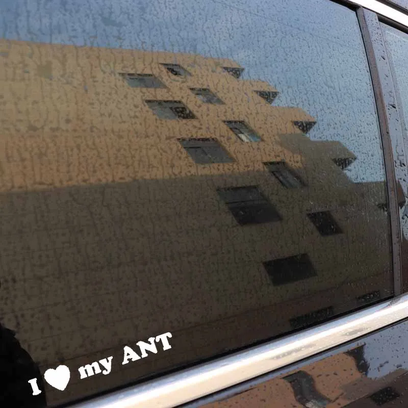 YJZT 16 7 см * 2 I Heart Ant деликатная виниловая наклейка автомобильная черный/серебряный