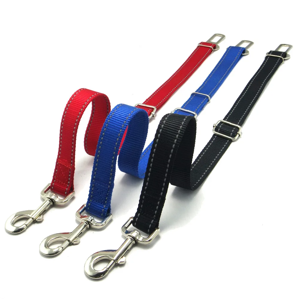 

Seat Belts, 2 Pce Reflectiive Adjustable Pet Dog Cat Car Seat Belt Safety Leads Vehicle Seatbelt Harness - Heavy Duty -Universal