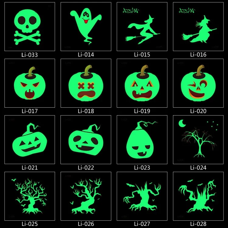 Wholesale 200pcs Free Shipping Holidays Luminous tattoo stickers personalized Halloween luminous temporary tattoo Glow In Dark