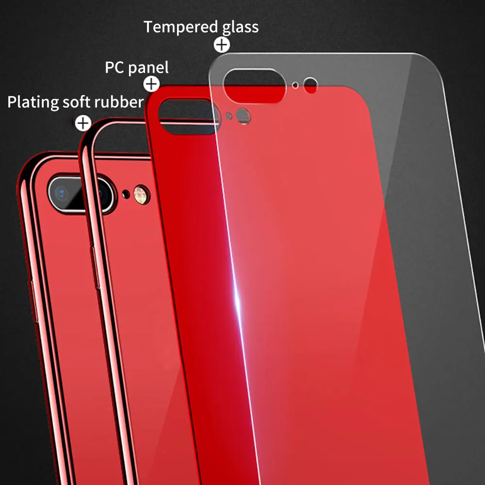 Роскошный прозрачный чехол KISSCASE для iPhone 7 8 6 Plus зеркальный XS XR XSMAX стеклянный |