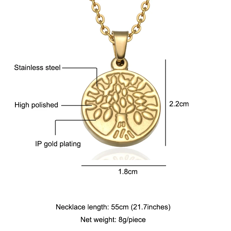 D &amp Z золотая цепочка с подвеской из нержавеющей стали круглые подвески и