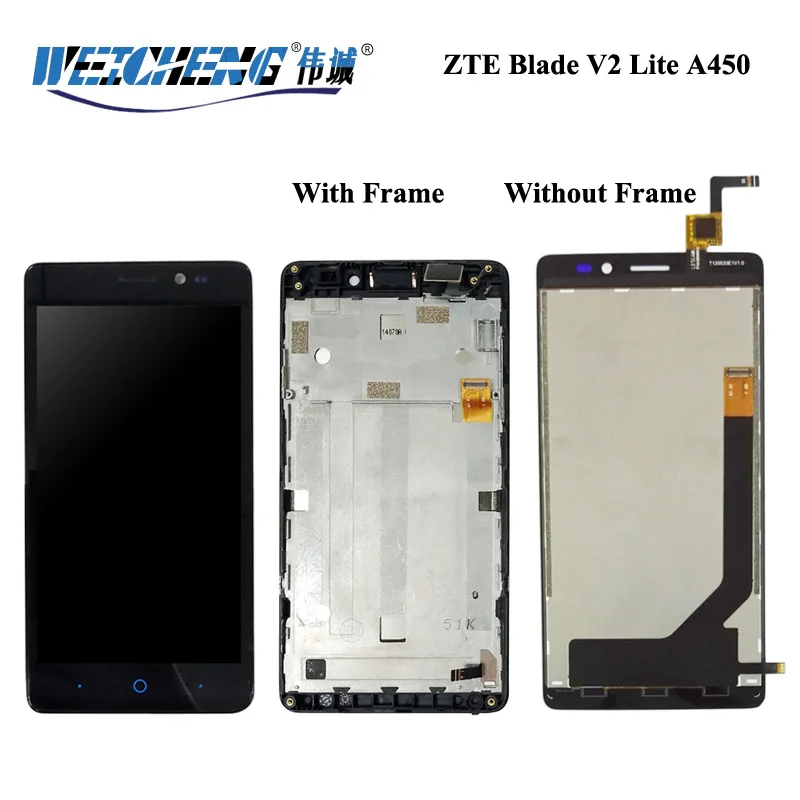 ЖК-дисплей для ZTE Blade V2 Lite A450 + тачскрин в сборе с рамкой Бесплатные инструменты |