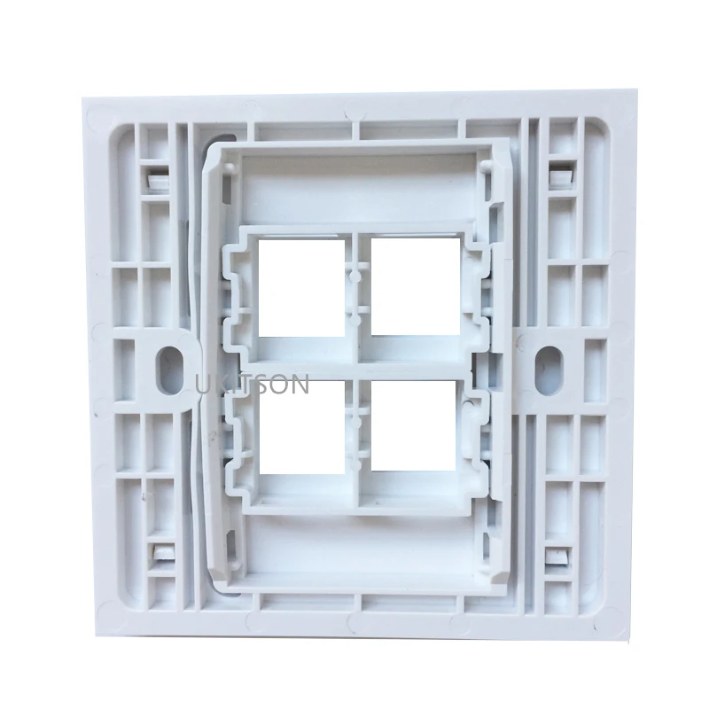 Белая вставка для настенной панели 4 гнезда Keystone Jack 86x86 мм |