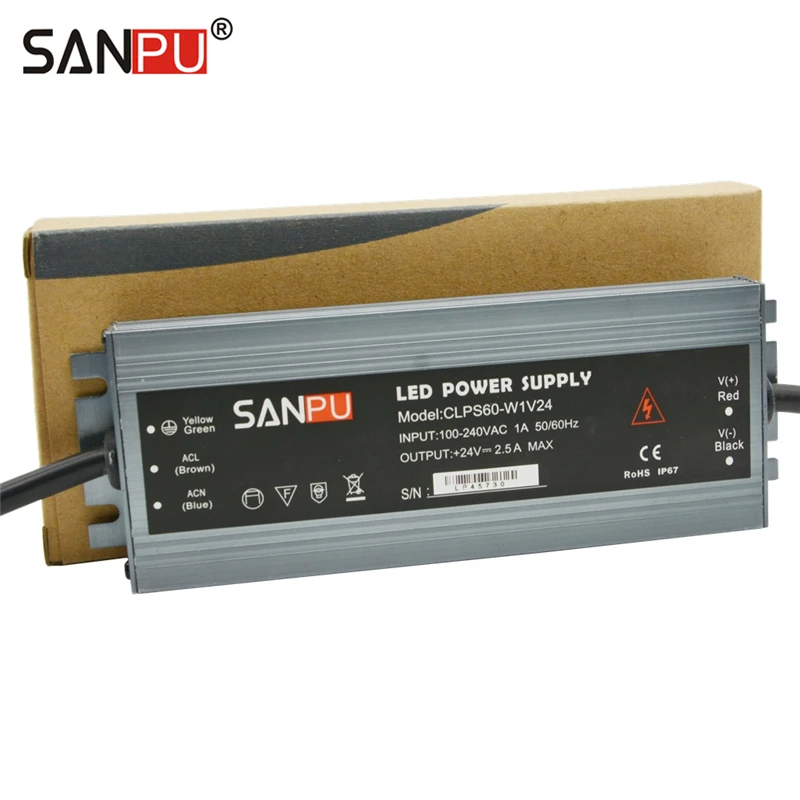 SANPU SMPS импульсный источник питания 24 в пост. Тока 60 Вт 2 А 220 В светодиодный