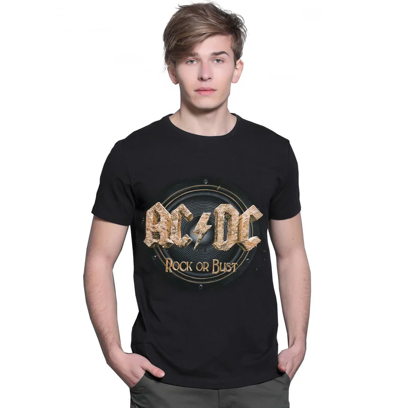 AC/DC Группа рок футболка мужская acdc рок или бюст футболки с принтом Повседневная футболка с круглым вырезом хип хоп короткий рукав хлопок Топ