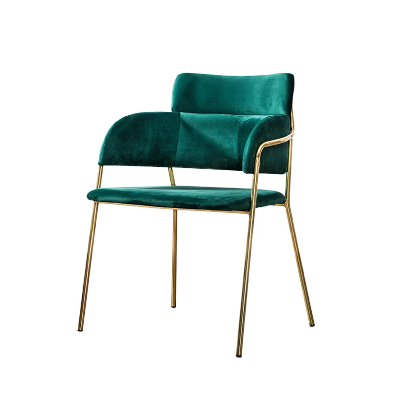 Стул Луи модный простой стул для отдыха металлическая ткань розовый перила