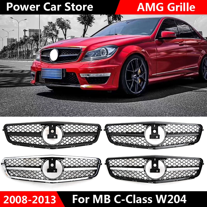 Новый Стиль W204 AMG C63 решетка для Mercedes C Класс передний бампер гоночная C180 C200 C250 C300
