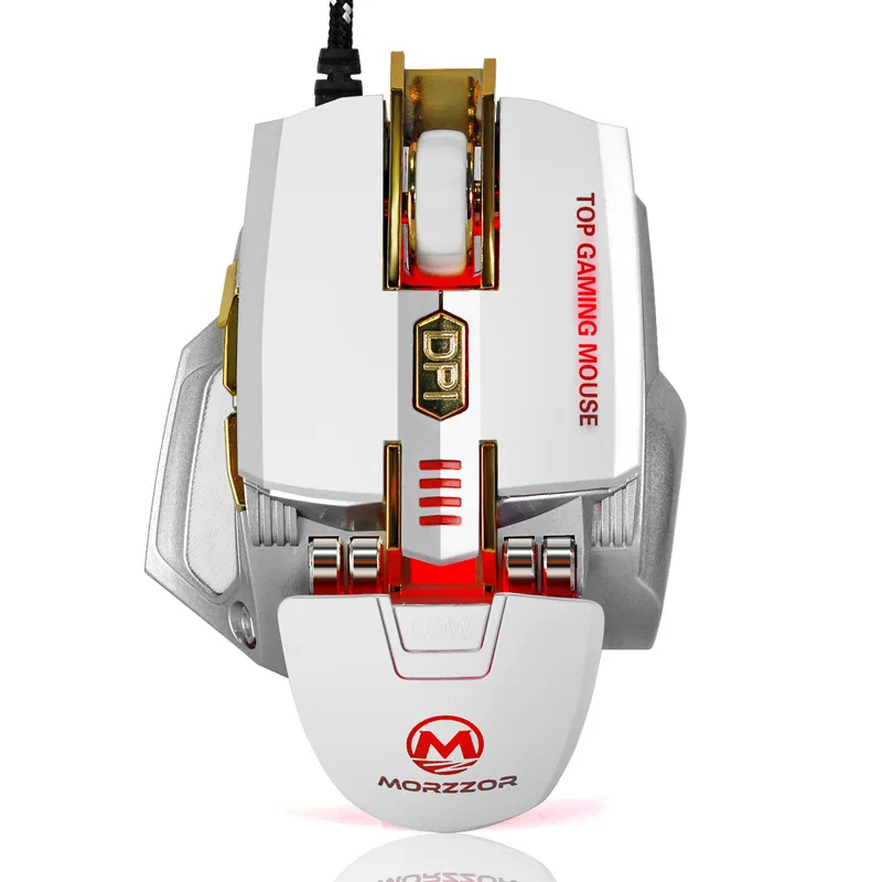 Компьютерная Проводная игровая мышь оптическая игровая мышь dpi 4000 USB игровая мышь - Цвет: Белый