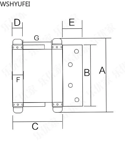 Double open spring 3 inch / 4 inch / 5 inch hinge Stainless steel two way free door hinge hinge cowboy door fence dedicated