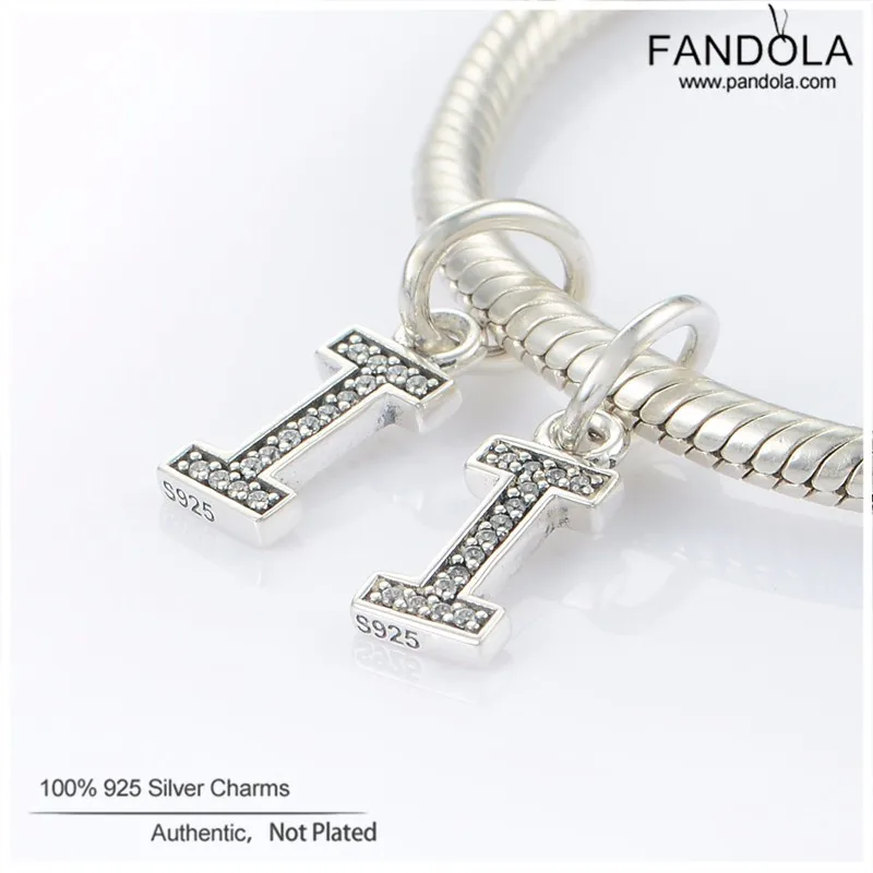 Подвеска с буквой I подвески для брендового браслета ожерелье Шарм-бусина