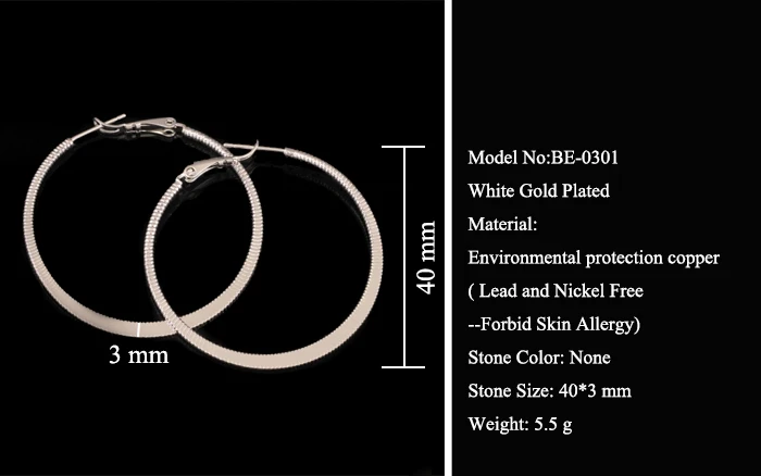 Большие классические серьги кольца MxGxFam без свинца и никеля ювелирные изделия