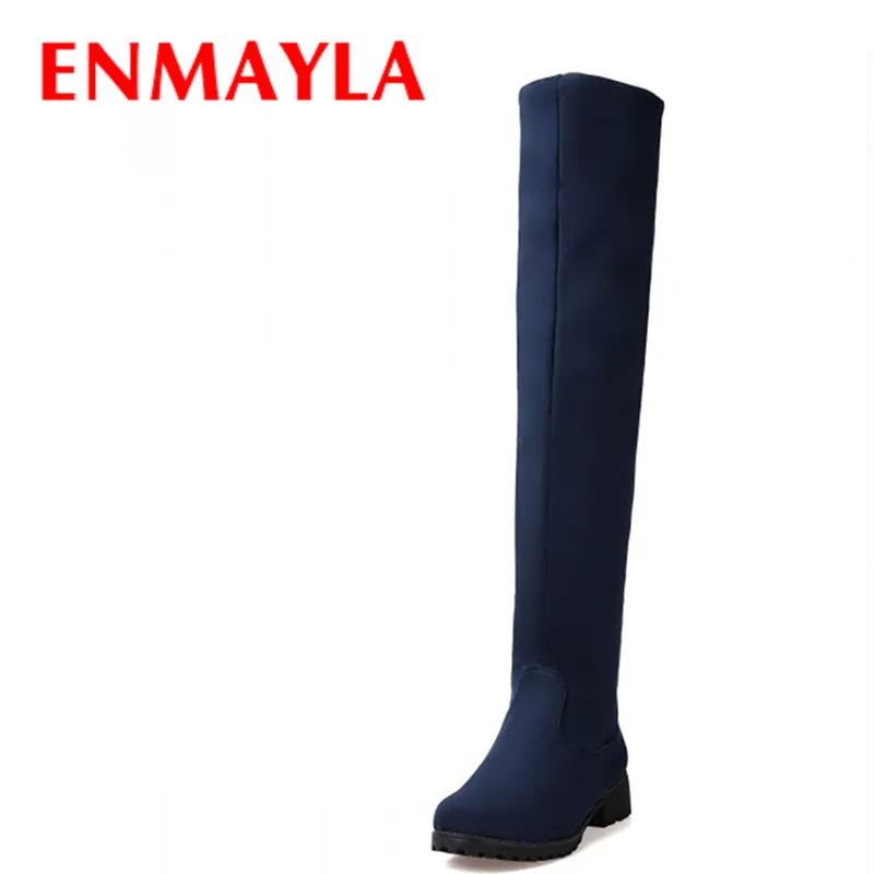 

ENMAYLA Fashion Motorcycle Boots Winter Shoes Woman New Over Knee High Boots Sexy Flats Boots for Women Long Knight Boots