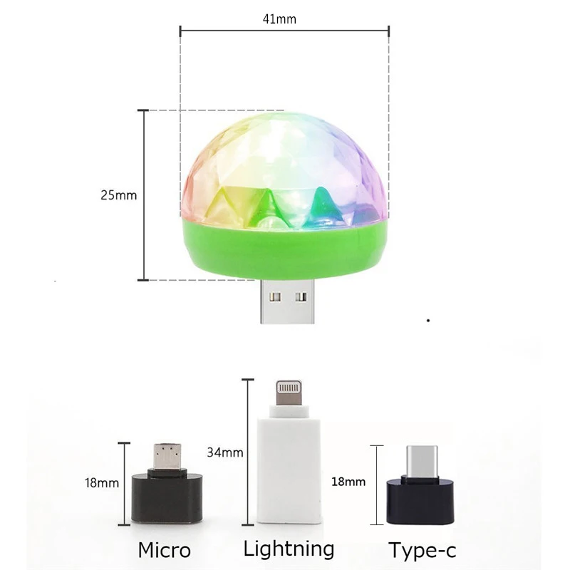 USB DC 5V Красный Зеленый Синий Цветной сценический светильник диджейский