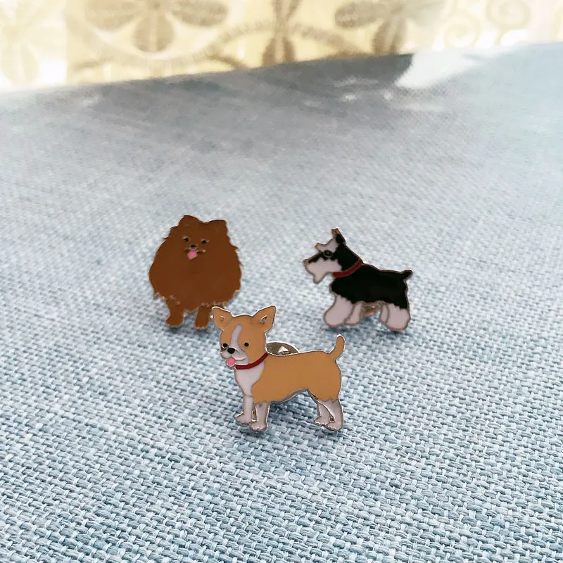Броши Dachshunds Corgi Dogs булавки значок с подвеской декорированные ювелирные изделия