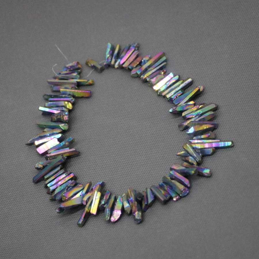 Подарочная идея радужные необработанные кристаллы бусины-палочки сверху