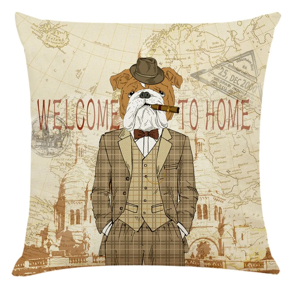 Наволочка для головы собаки новинка наволочка с животным узором льняная подушка