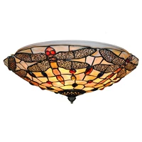 european vintage stained glass ceiling lights classic tiffanylamp dragonfly hanging lamps living room bedroom lighting cl282