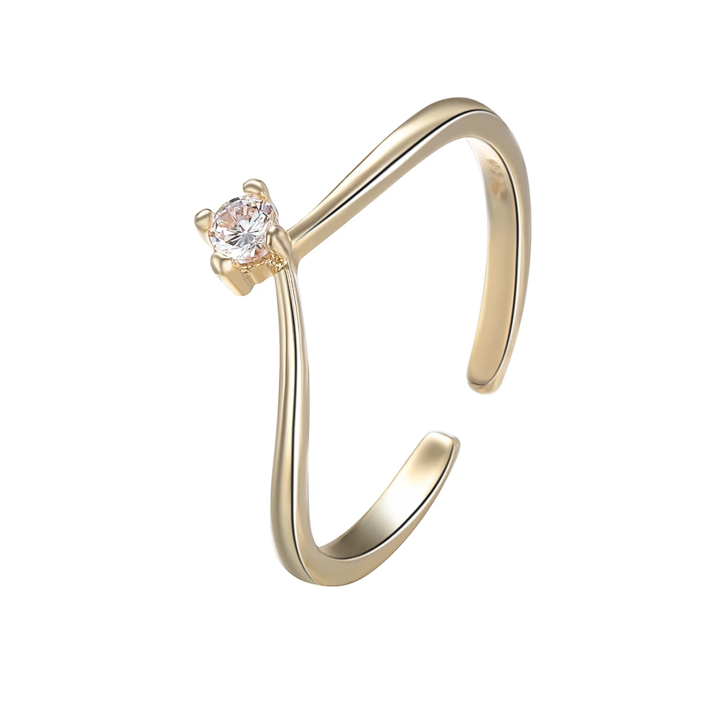 Кольца с кристаллами и шевроном в форме V образной формы для женщин кольцо волны