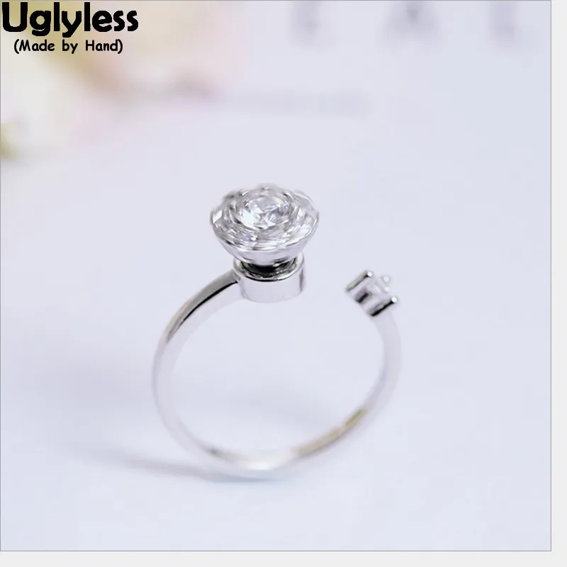 Uglyless Real 925 пробы серебряные глянцевые дикие Открытые Кольца для женщин новинка