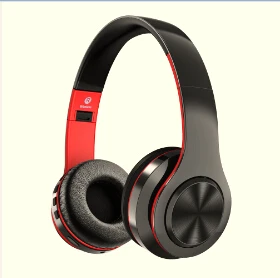 RED Bluetooth наушники, наушники с шумоподавлением, стерео Беспроводная гарнитура с TF картой, Aux line, мягкие наушники - Цвет: RED