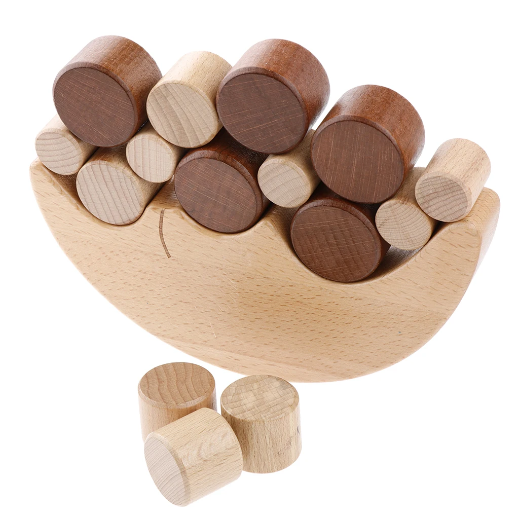 Строительные блоки деревянный лунный Balance игрушка Монтессори для малышей