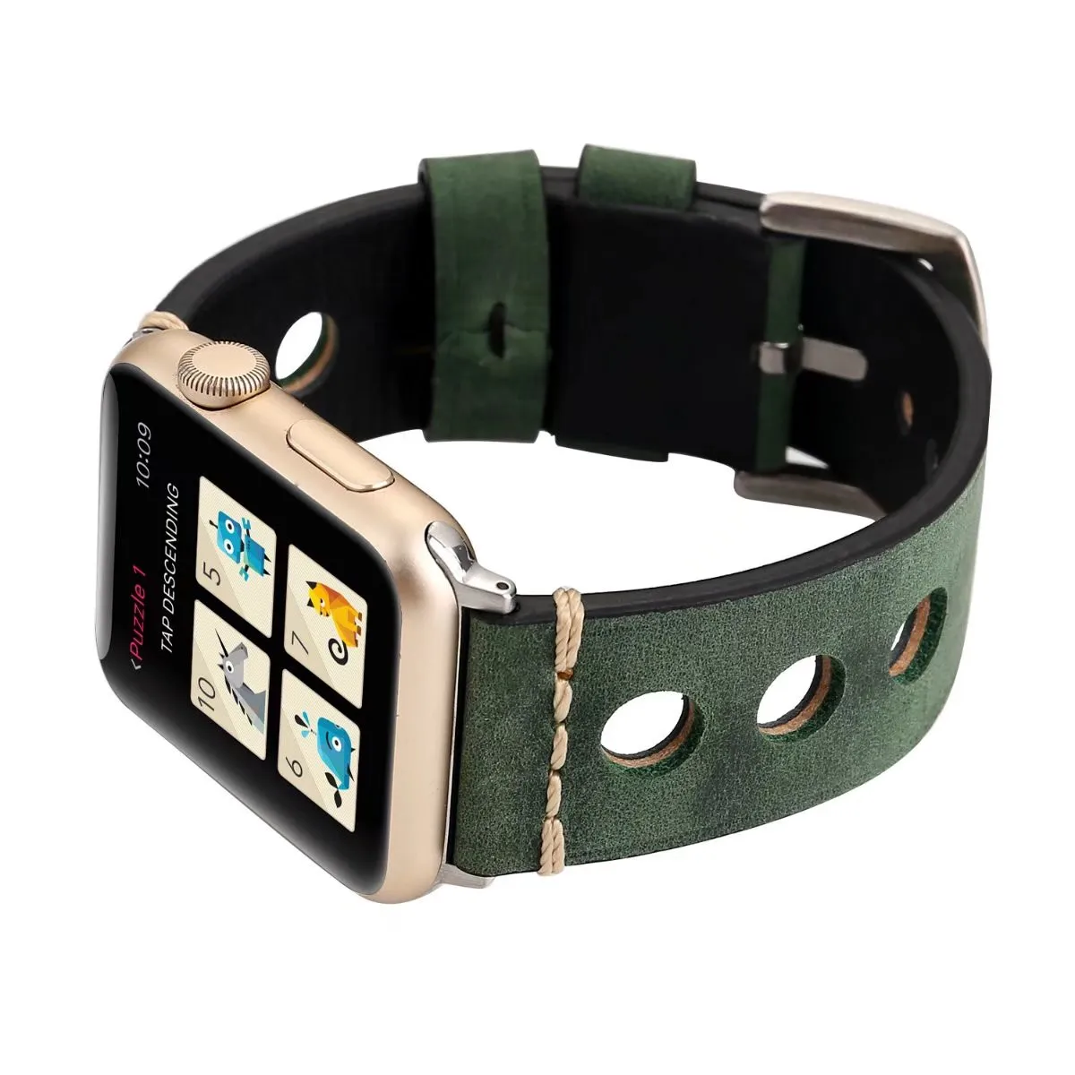 Ретро ремешок из натуральной кожи для Apple Watch Series 3 2 1 Band iWatch круглые браслеты с