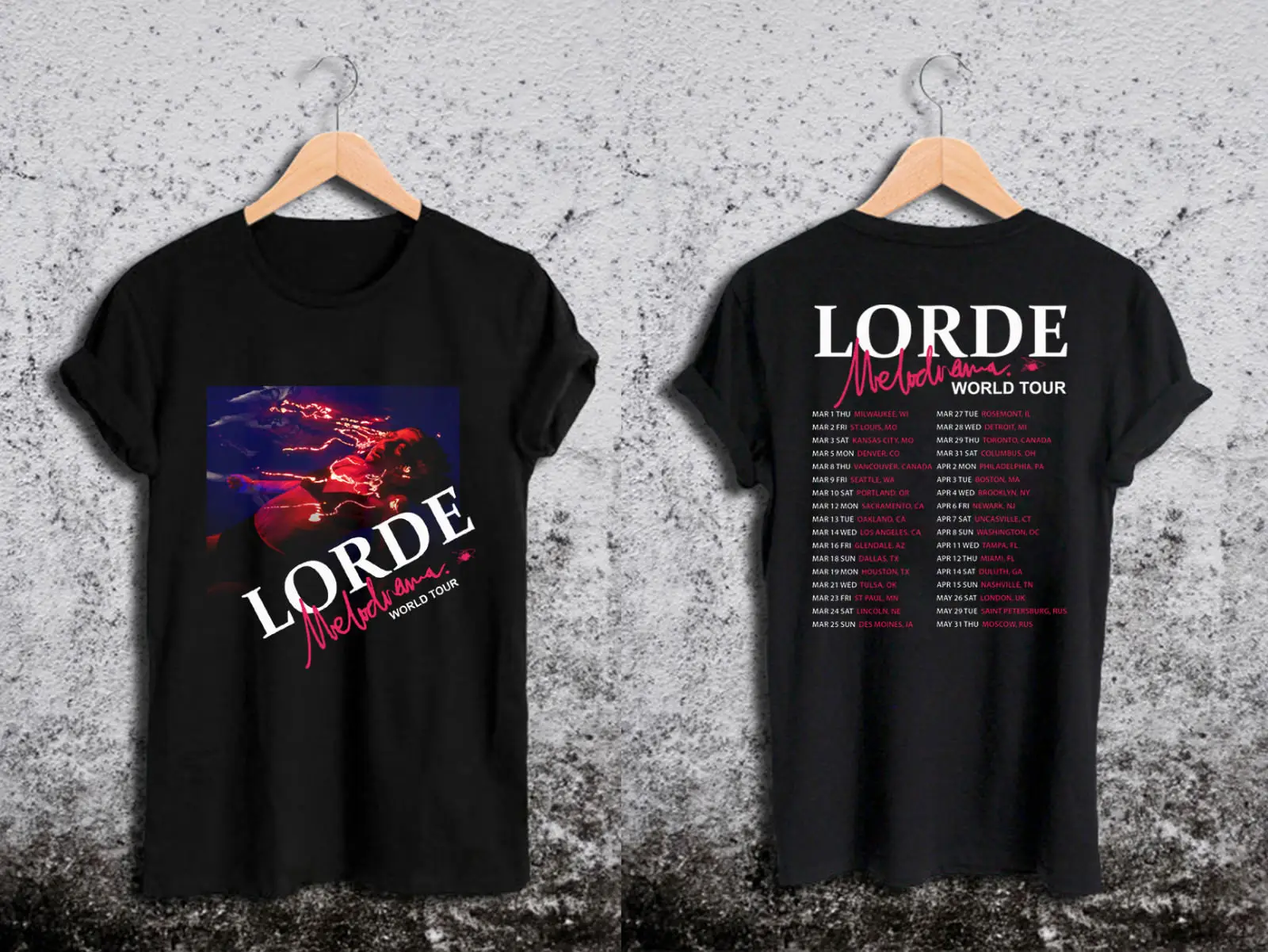 Горячие lorde мелодрама концерт мира гастролях 2018 рубашка новый черный футболка