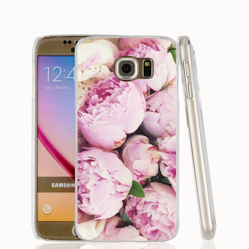 HAMEINUO красочные блестящие розовые цветы пиона чехол для сотового телефона samsung Galaxy S9 S7 edge PLUS S8 S6 S5 S4 S3 MINI - Цвет: 03627