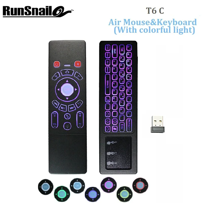 T6 Air mouse с беспроводной клавиатурой и сенсорным пультом дистанционного