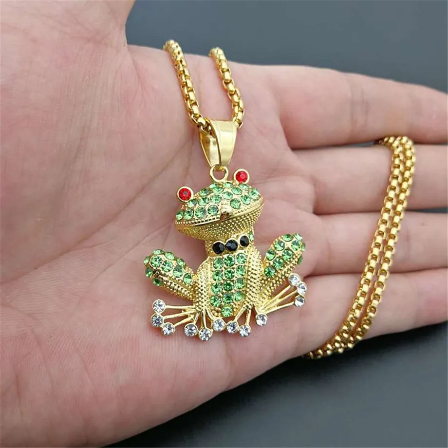 Подвеска в виде лягушки из циркония ювелирное изделие с кулоном животного