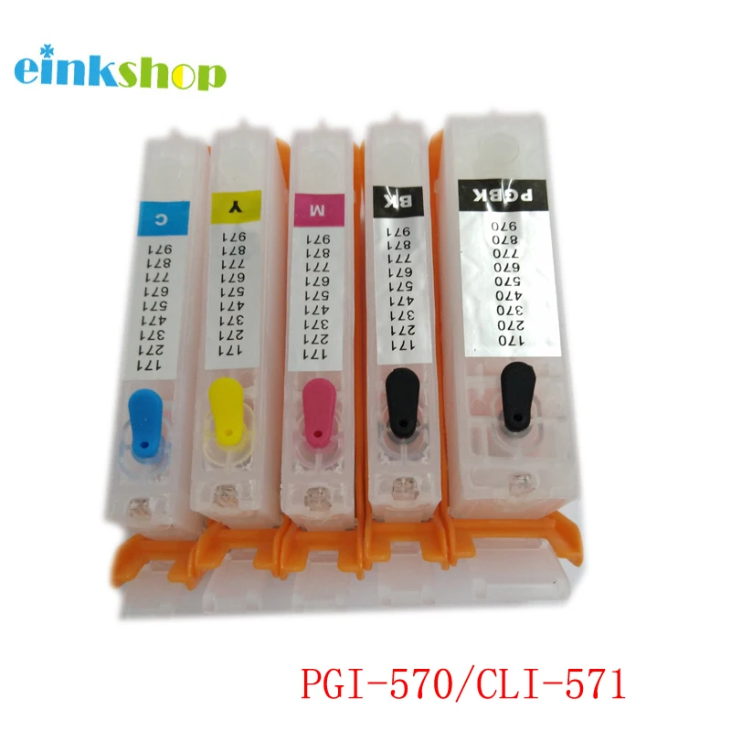 Einkshop 5 шт. для Canon PGI 570 многоразового использования PIXMA MG5750 MG5751 MG5752 MG5753 MG6850 MG6851 MG6852
