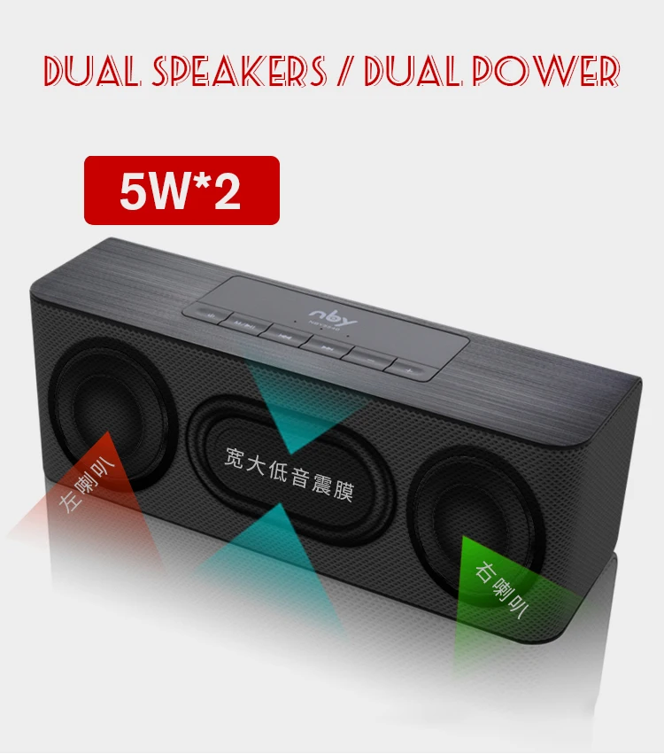 Nby 5540 портативный Bluetooth динамик FM радио беспроводной сабвуфер громкий динамик 3D стерео Бумбокс двойной динамик s компьютер бас TWS