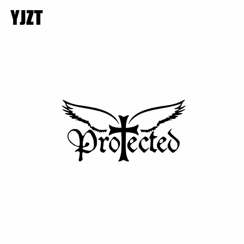 

YJZT 17.8CM*9CM Protected Jesus Vinyl Car Motorbike Creative Sticker Decals Black/Silver C13-000333