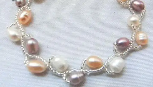 

7.7'' 6mm White Lavender Pink Rice Freshwater Pearl Bracelet