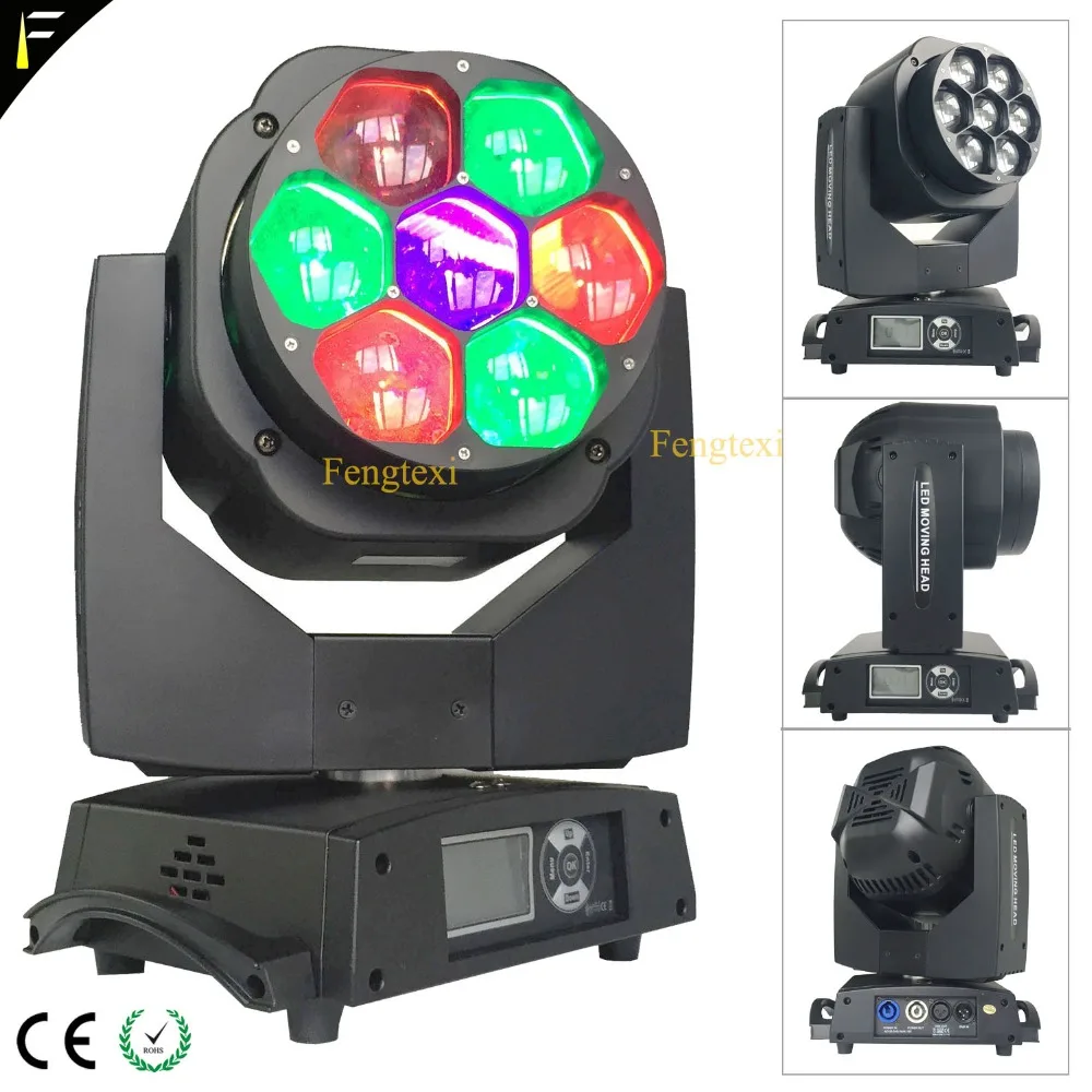 Led Zoom Bee Eye Moving Head Light 7x15 Вт RGBW 4в1 специальный сценический свет 4 60 градусов DMX512 Disco
