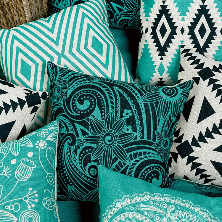 

Наволочки в богемном стиле, Прямая поставка, зеленые и черные геометрические наволочки для дивана, наволочки в стиле бохо, домашний декор, д...