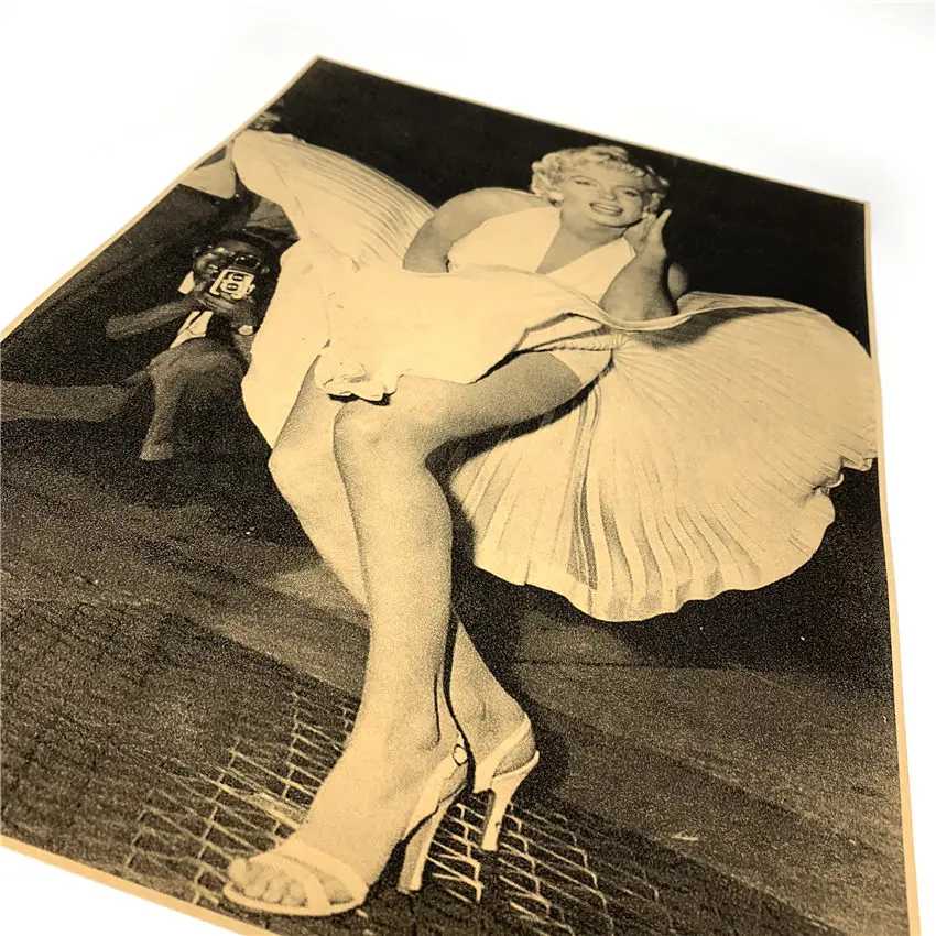 Vintage Marilyn Monroe Poster Krafts Paper Wall Sticker Bar Cafe Pub Design Home Living Room Decor Print Picture 42x30cm GGB076 | Дом и сад