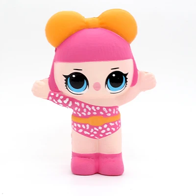 Orange Bow Doll Jumbo Squishy развлечения Squishe животные для детей снятия стресса у взрослых Squeeze игрушки - Цвет: Orange Bow Doll