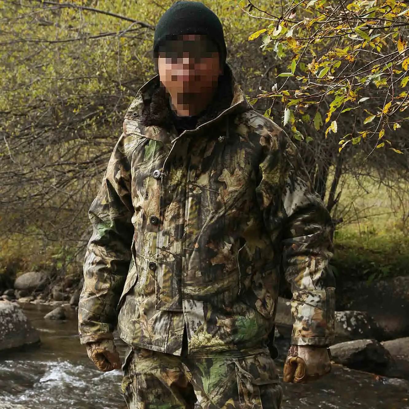 Новые тактические Bionic Камуфляж зима lighweight поле пальто с подкладкой Camo Мужские