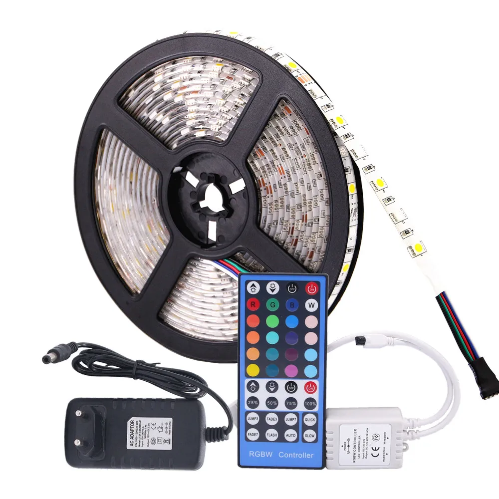 5050 RGB Светодиодные ленты Водонепроницаемый DC 12 В 5 м RGBW RGBWW s светло гибкий с 3A