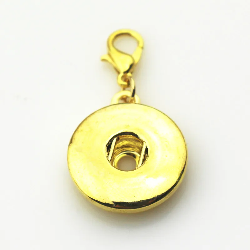 

50pcs/lot Gold Round Snap Button Necklace Dangle Charms DIY Snaps Jewelry Accessories Necklace Pendant Accessory Fit 18mm