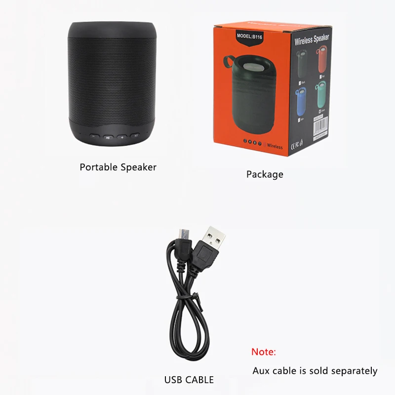 B116 супер Портативный Bluetooth Динамик Беспроводной Enhanced Bass Мини s MP3 FM приемник аудио