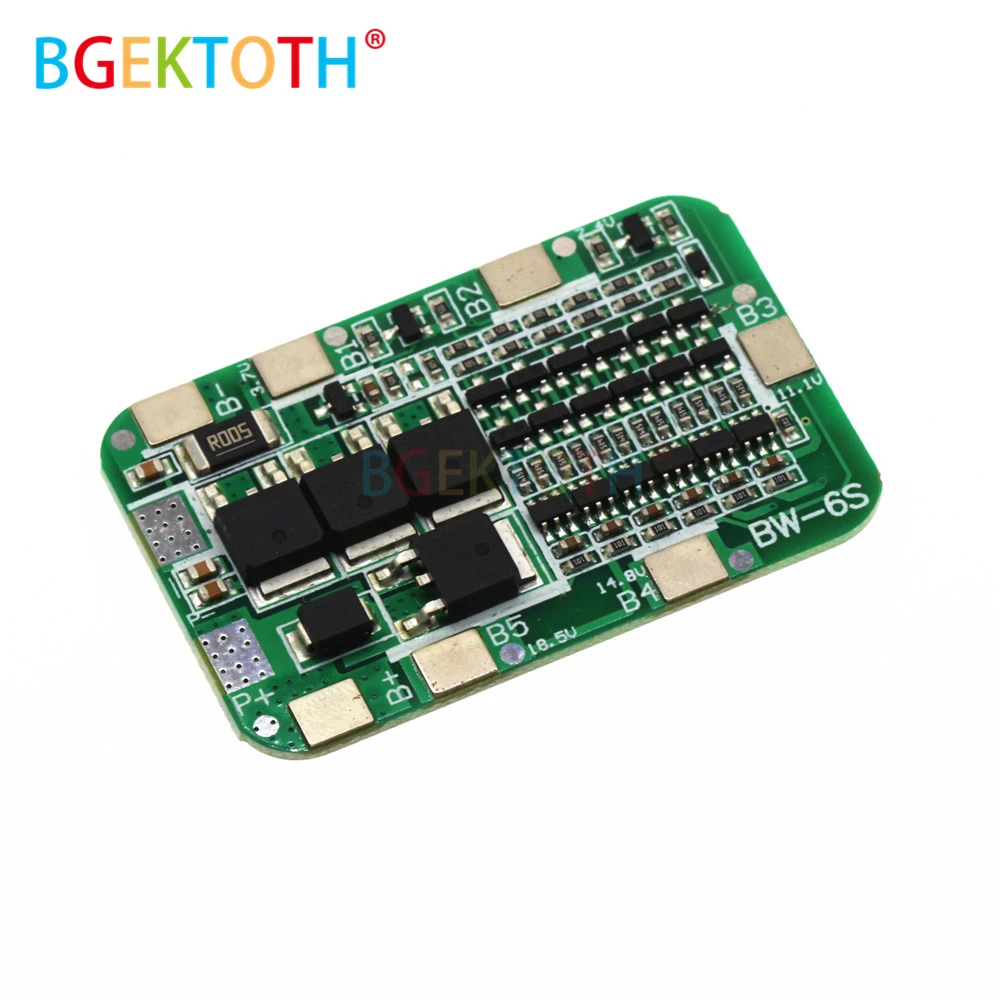 6S 15A 24V PCB плата защиты BMS для 6 модулей литий ионных и литиевых батарей 18650|Детали