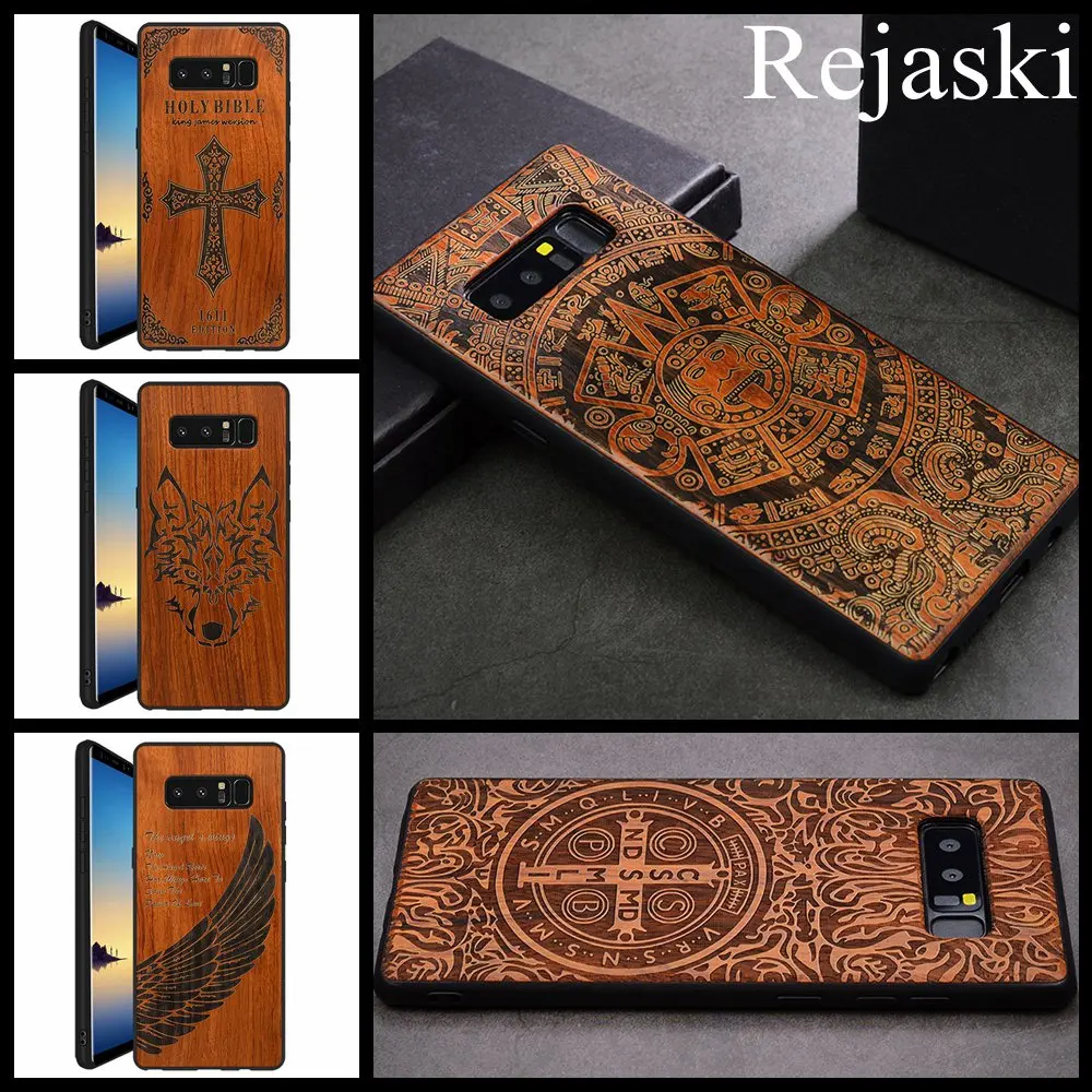 Новые ТПУ чехлы для телефонов из натурального дерева Samsung Note 8 противоударный