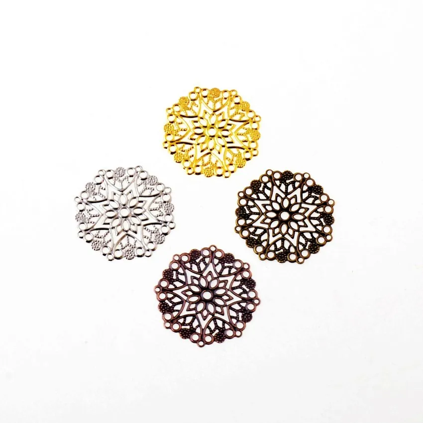 

Free shipping 10pcs Embellishment Findings Filigree Connectors Flower Hollow Gift Decoration DIY 3.5CM 5.0CM